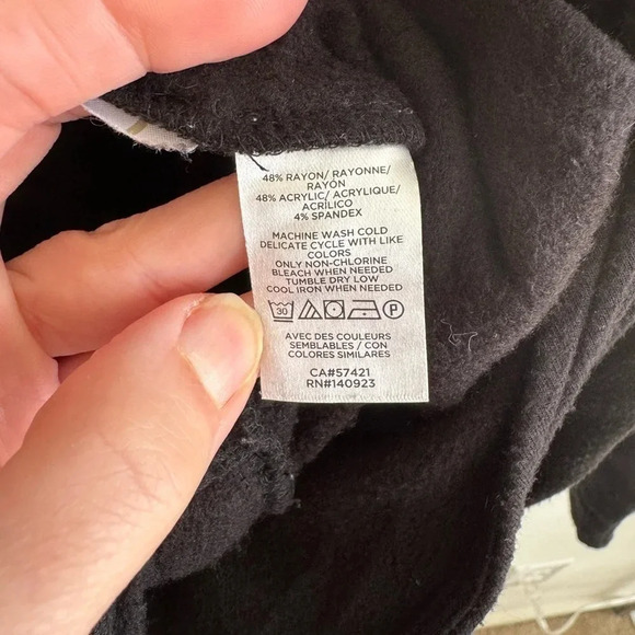 Lou & Grey LOFT black Signature Soft knit blend Crossover Jumpsuit size small - Picture 7 of 7